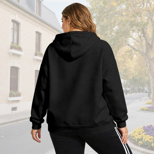 Women's Plus Size Graphic Hoodie - Custom Print, Personalized Pullover for Casual Wear