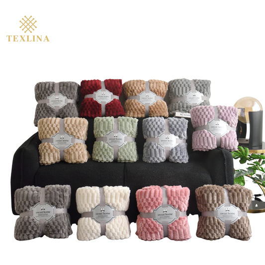 Texlina Turtle Fleece Throw – Bubble-Texture Ultra Plush Blanket for Cozy Comfort