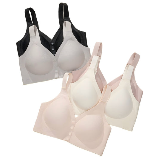 Texlina Women’s Front-Closure Ice Silk Comfort Bra – CloudFit™ Secure Series