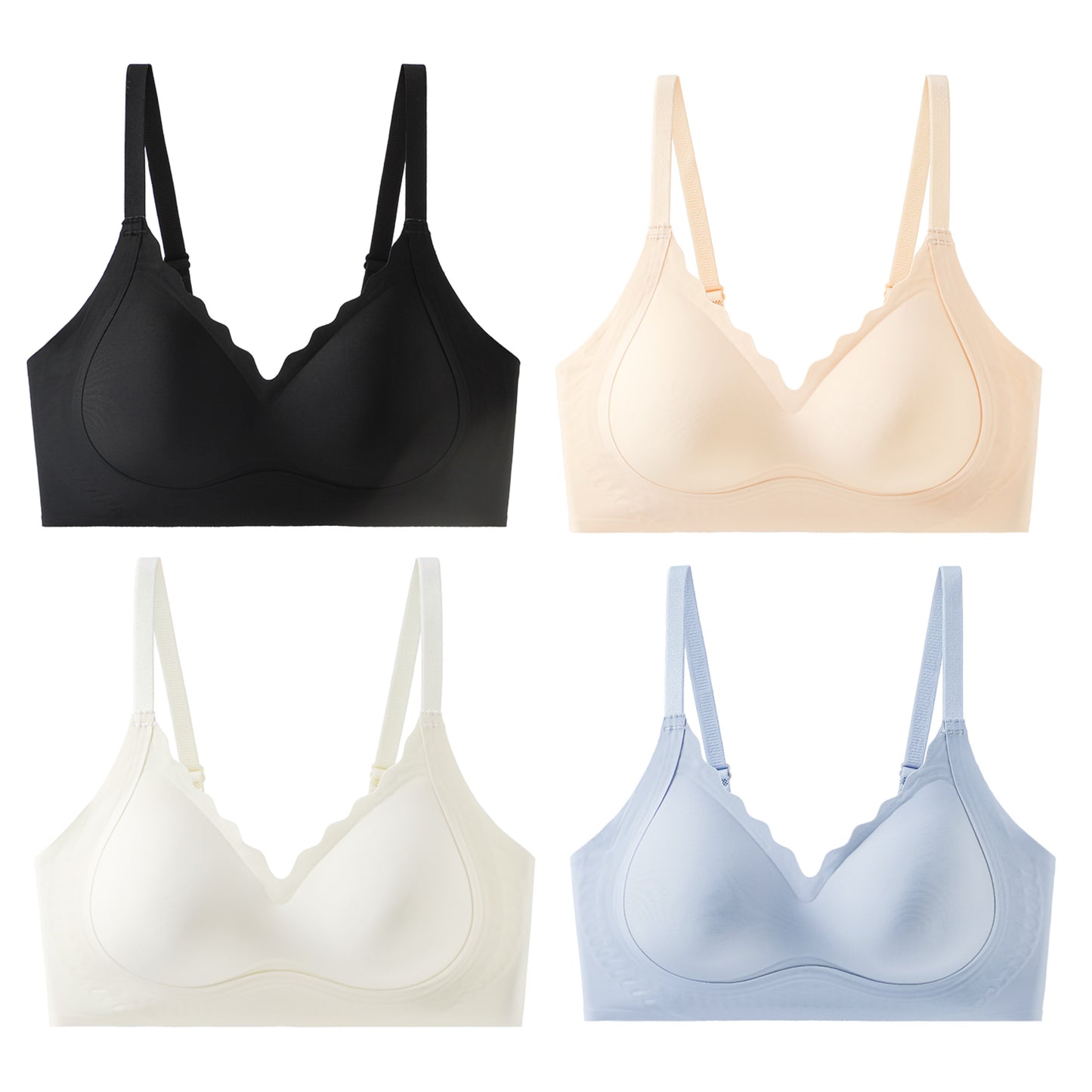 Texlina Women’s Scallop-Edge Wireless Bra – CloudCurve™ SoftFit Series