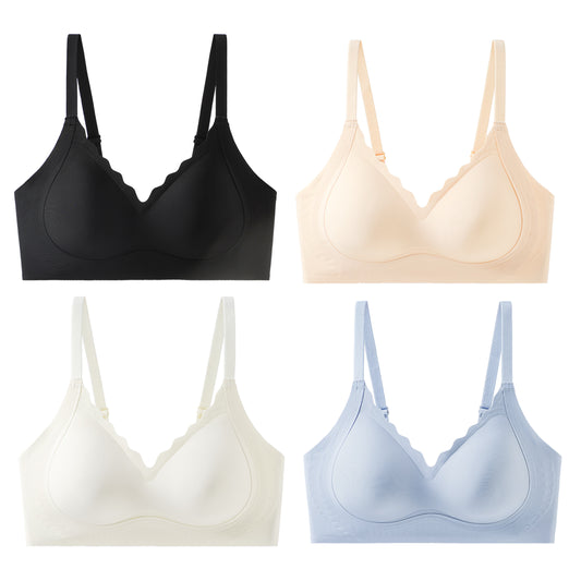 Texlina Women’s Scallop-Edge Wireless Bra – CloudCurve™ SoftFit Series