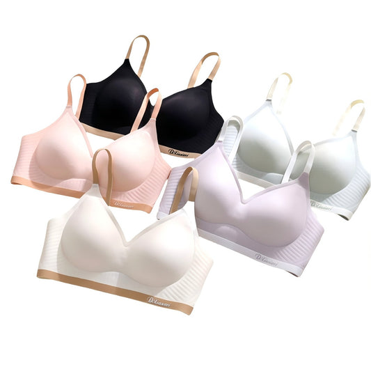Texlina Women’s Ribbed Seamless Wireless Bra – LuxeContour™ Ultra-Soft Series (12 PCs/Pack)