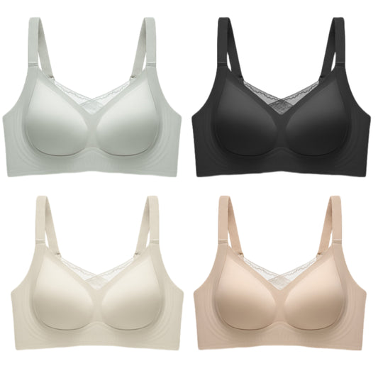 Texlina Women’s Wire-Free Lace Inset Bra – EleganceFlex™ Support Series (12 PCs/Pack)