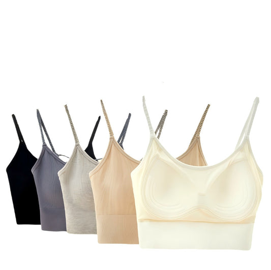 Texlina Women’s Ribbed Longline Seamless Bra – FlexEase™ Lounge Support Series (10 PCs/Pack)