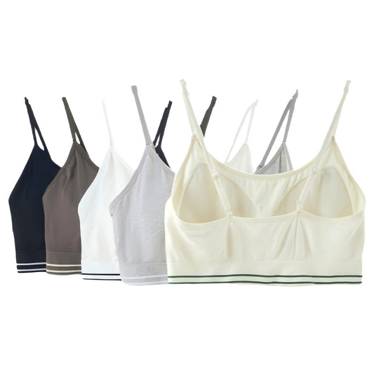 Texlina Women’s Light Sports Bra – Retro Stripe Comfort Cami Series (12 PCs/Pack)
