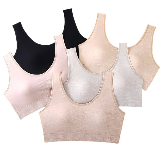 Texlina Women’s Seamless Scoop Neck Lounge Bralette – CloudSoft™ Texture Series (10 PCs/Pack)