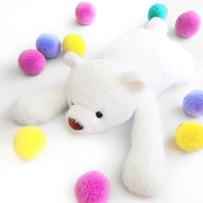 Fluffery Polar Bear Plush Toy, White (24" / 60 cm & 39" / 100 cm)
