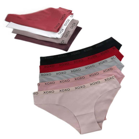 Texlina Women’s Seamless Hipster Briefs with XOXO Logo Waistband – LoveFlex™ Everyday Collection