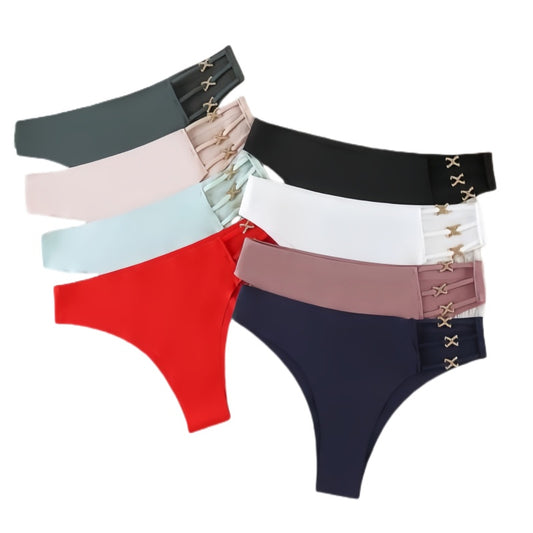 Texlina Women’s Low-Rise Thong with Side Cross-Strap Detail – FlexLace™ Statement Series( 10 PCS/Pack)