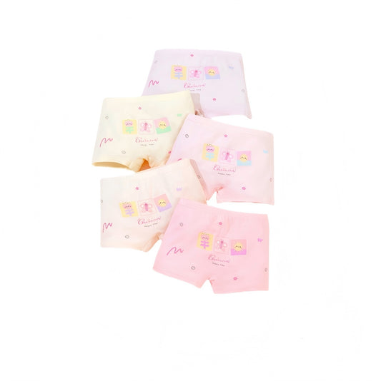 Texlina Happy Cartoon Friends – Girls’ Cotton Boxer Briefs