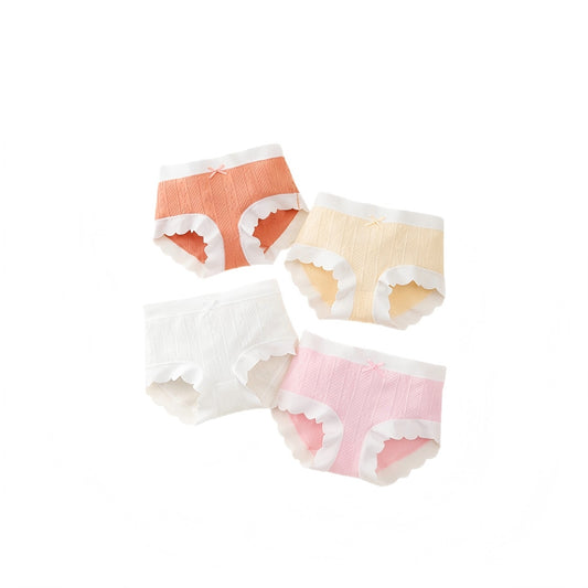 Texlina Girls’ Ribbed Cotton-Blend Cloud Touch Boxer Briefs – FluffJoy™ CloudSoft Series