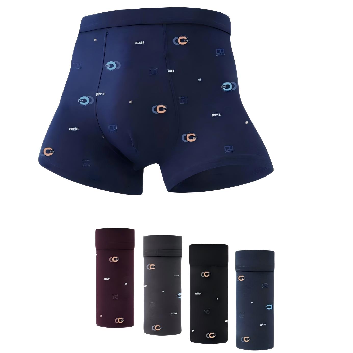 Texlina Men’s 100% Cotton Logo Print Boxer Briefs – IconCore™ Edition