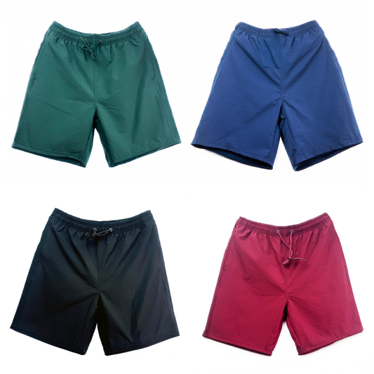 Texlina Men’s Foam-Printed Solid Color Beach Shorts – TreadTex™ Performance Comfort Series