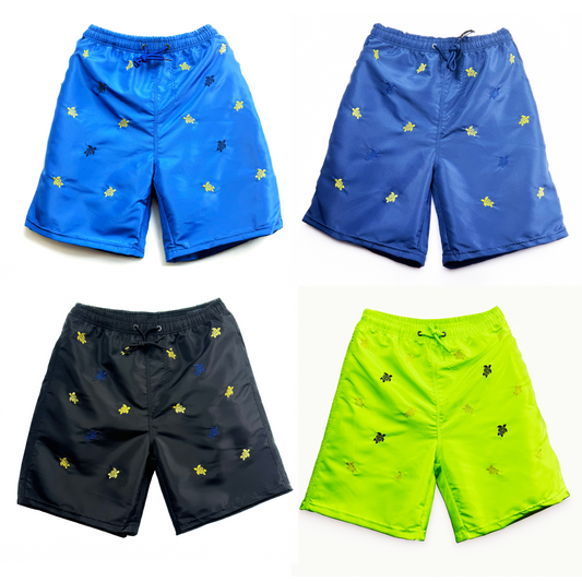 Texlina Men’s Peach Skin Embroidered Beach Shorts – TurtleTide™ SoftTouch Series