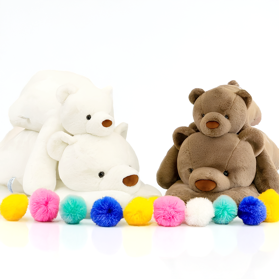 Fluffery Polar Bear Plush Toy, White (24" / 60 cm & 39" / 100 cm)