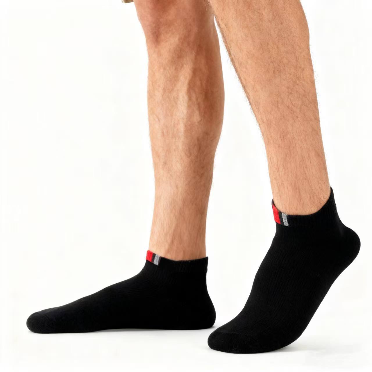 Men's Low-Cut Ankle With Striped Accent Socks
