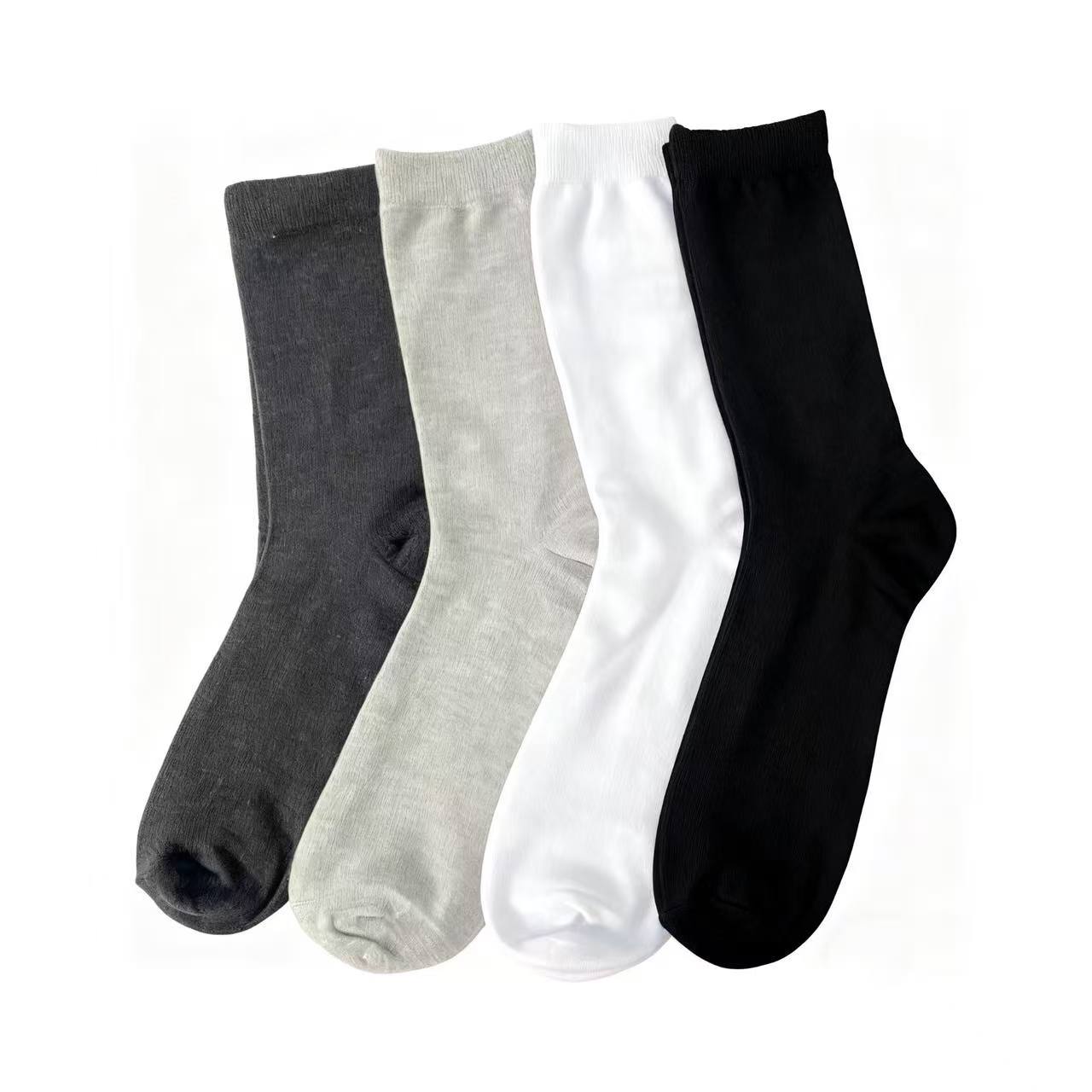Men's Solid Crew Socks - Soft Elastic Fit Daily Casual 1CTN