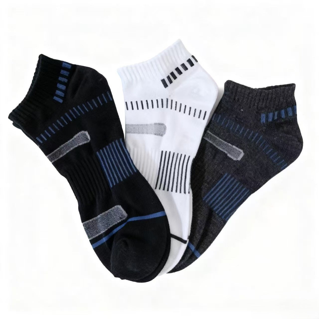 Mens Cushioned Athletic Low-Cut Socks  Moisture-Wicking