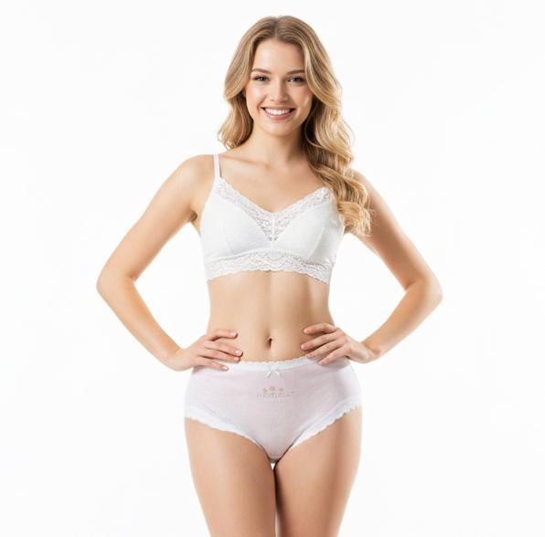 Texlina Women’s Cotton Ribbed Briefs with Embroidered Logo – Flower🌸 Collection( 12 PCS/Pack)