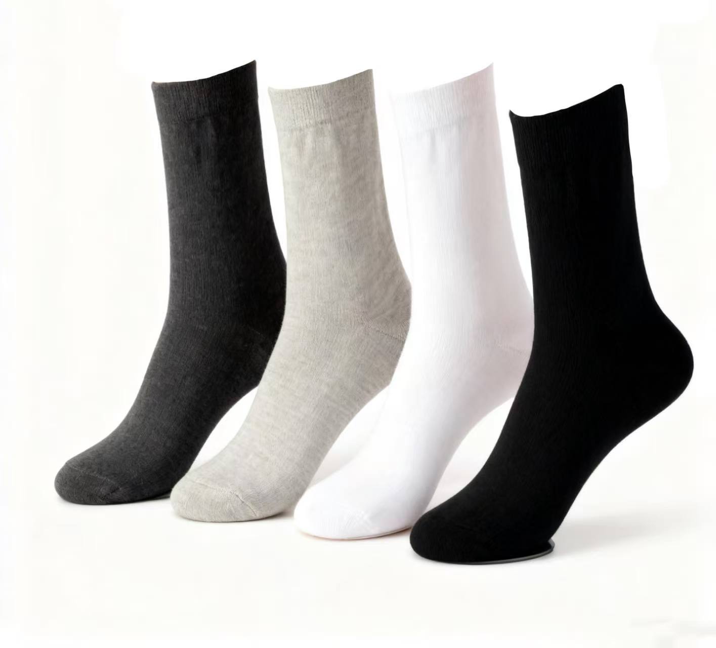 Men's Solid Crew Socks - Soft Elastic Fit Daily Casual 1CTN