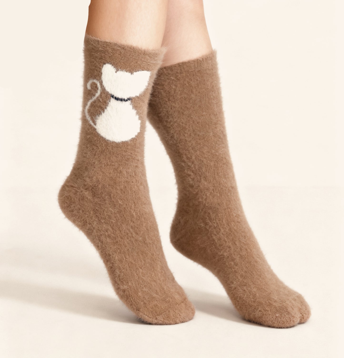 Furry Winter Warm Cat Socks Acrylic Wool Chritsmas