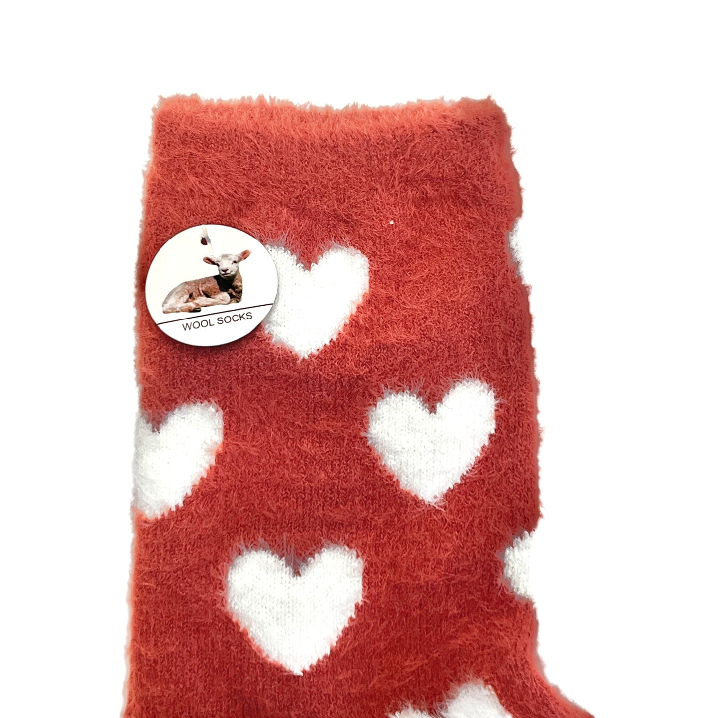 Furry Heart Winter Socks Acrylic Wool Valentine's Day 1CTN