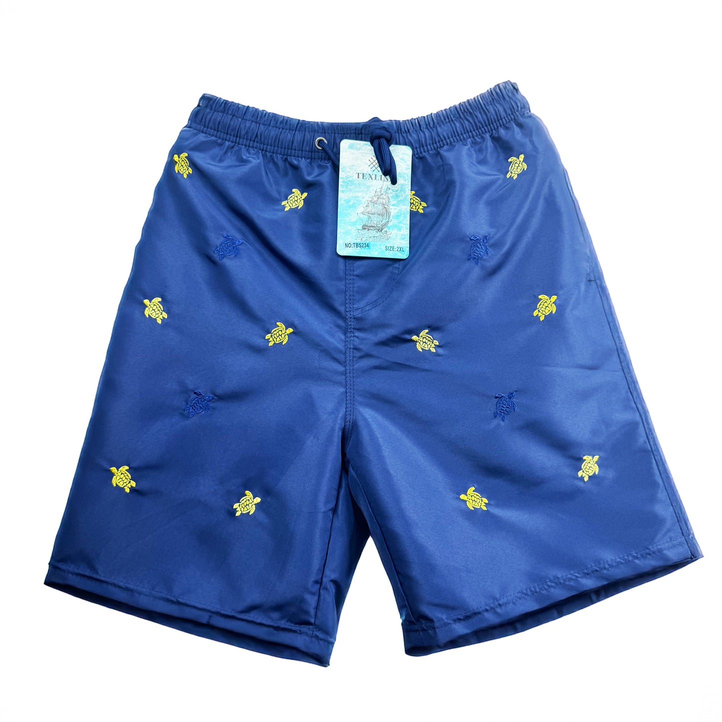 Texlina Men’s Peach Skin Embroidered Beach Shorts – TurtleTide™ SoftTouch Series