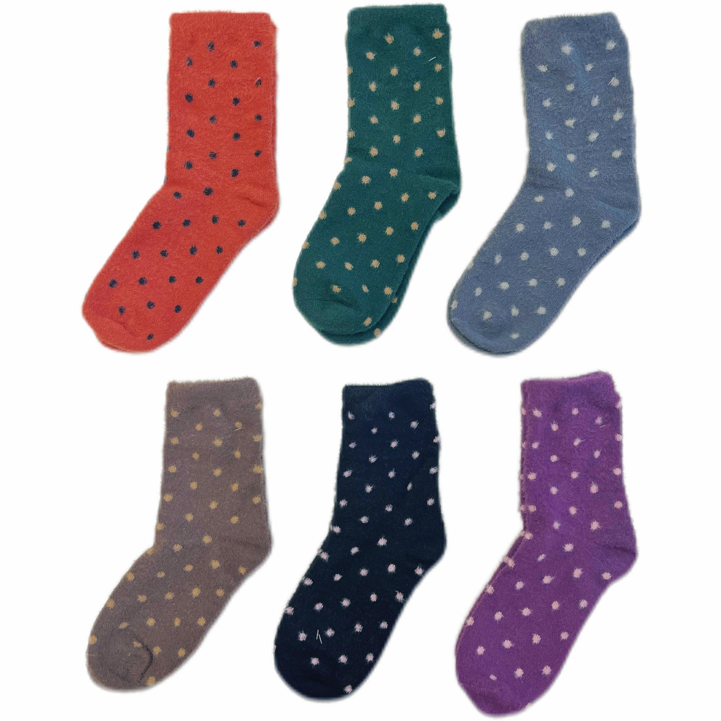 Furry Warm Polka Dot Socks Acrylic Wool Chritsmas Gift 1 CTN