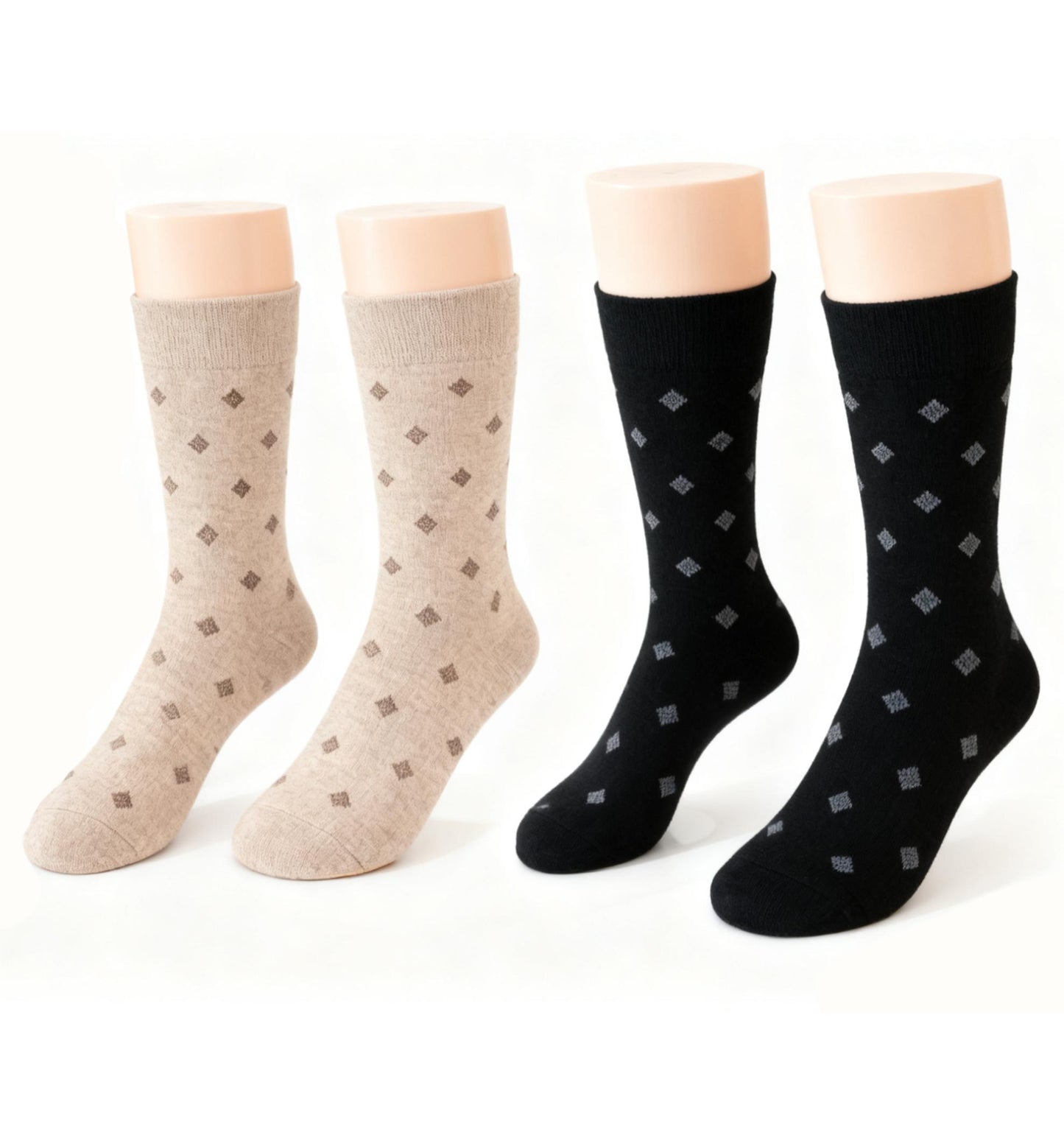 Women Diamond Pattern Crew Sock Soft Elastic Fit Casual 1CTN