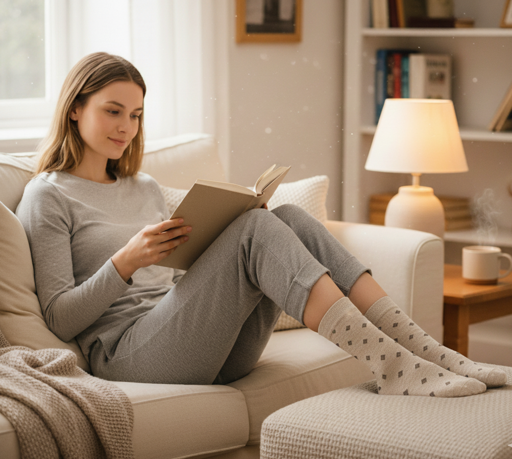 Women Diamond Pattern Crew Sock Soft Elastic Fit Casual 1CTN