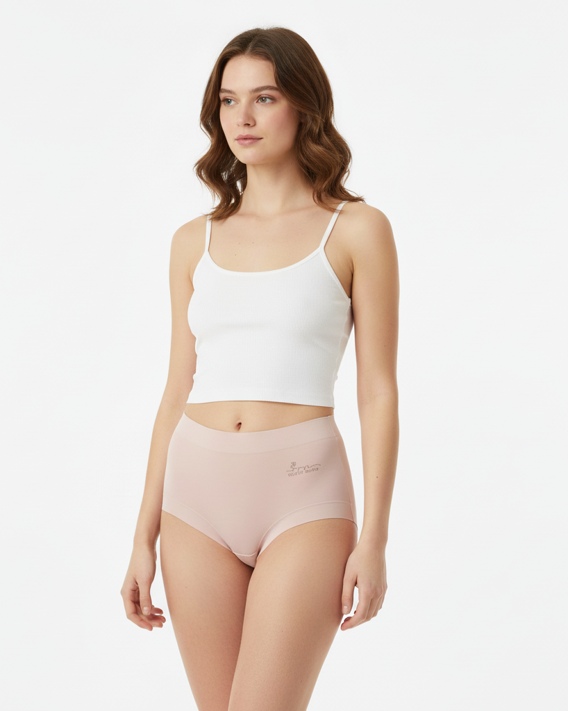 Texlina Women’s Antibacterial Seamless High-Waist Briefs – FreshGuard™ Daily Wellness Series( 12 PCS/Pack)
