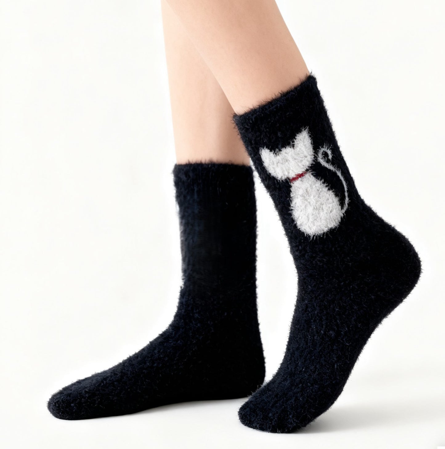 Furry Winter Warm Cat Socks Acrylic Wool Chritsmas