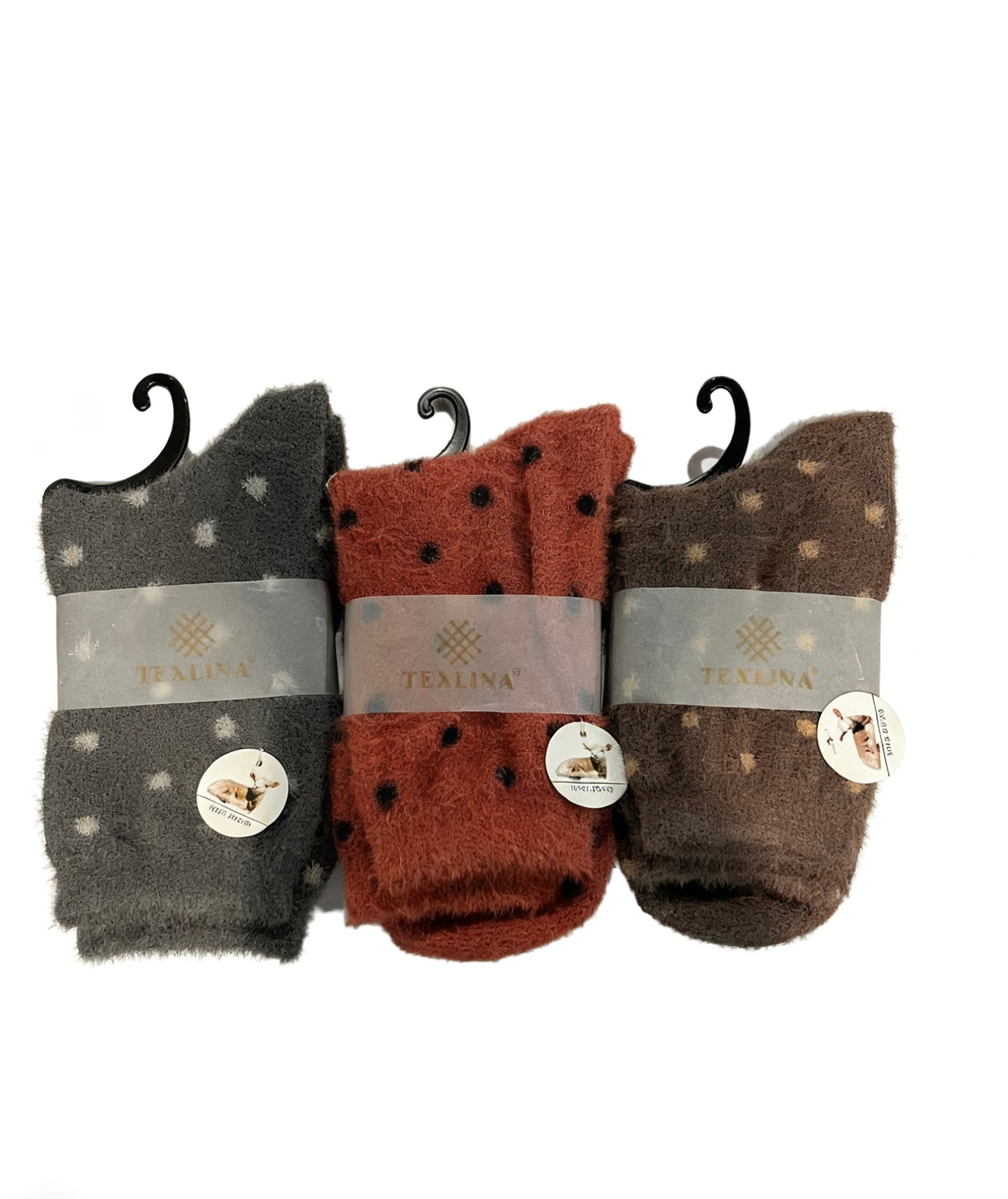 Furry Warm Polka Dot Socks Acrylic Wool Chritsmas Gift 1 CTN