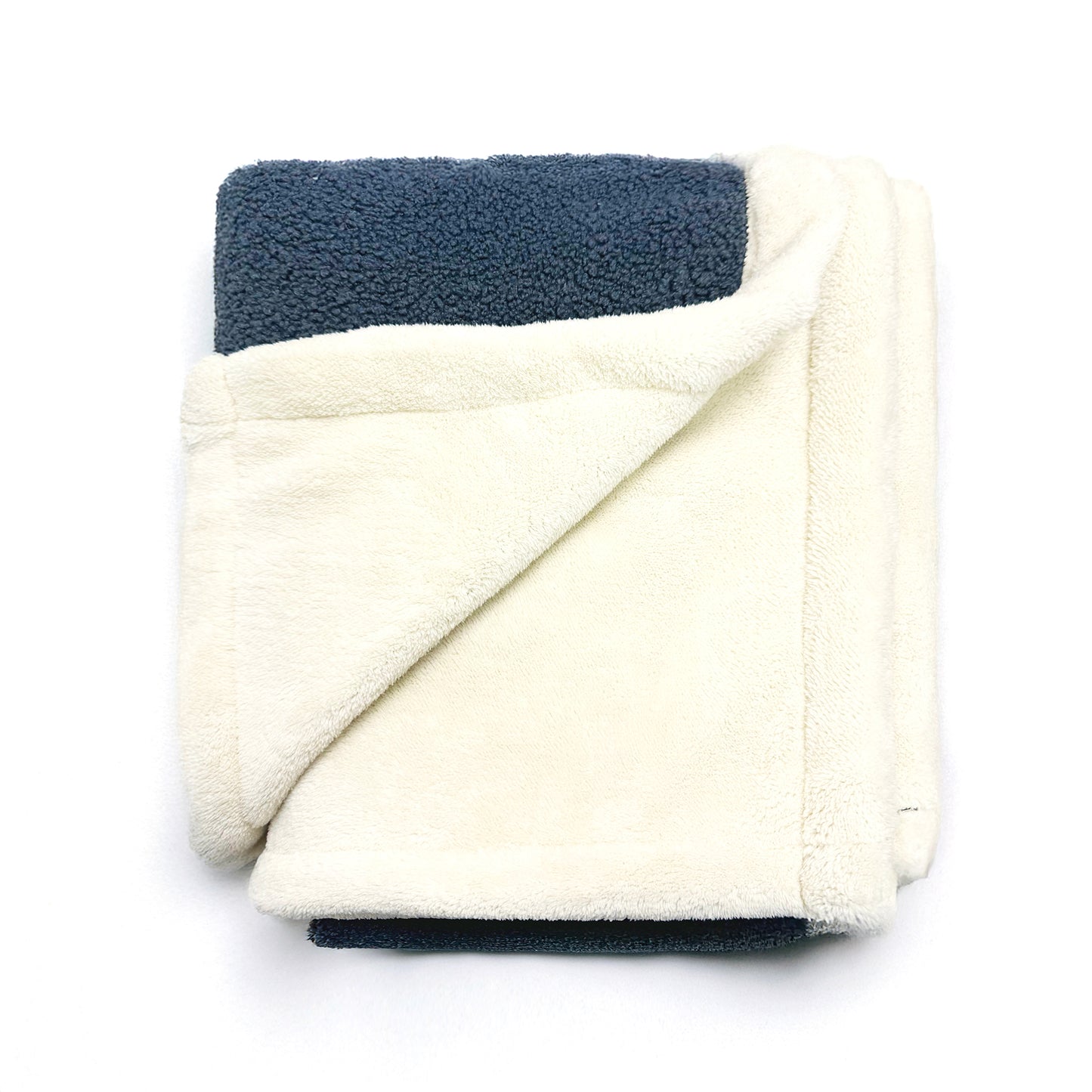 Fluffery Teddy Curly Throw Blanket, Bluish Grey, Queen Size (60" x 80" / 150 x 200 cm)